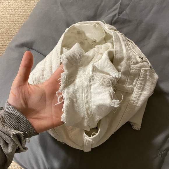 H1127 White Jean Shorts/Skirt - Picture 3 of 10